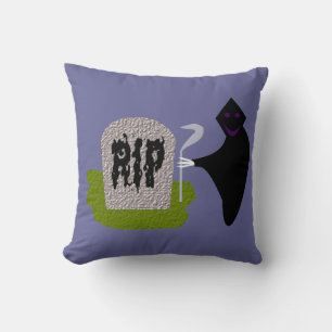 Death in the Cemetery Halloween Pillow