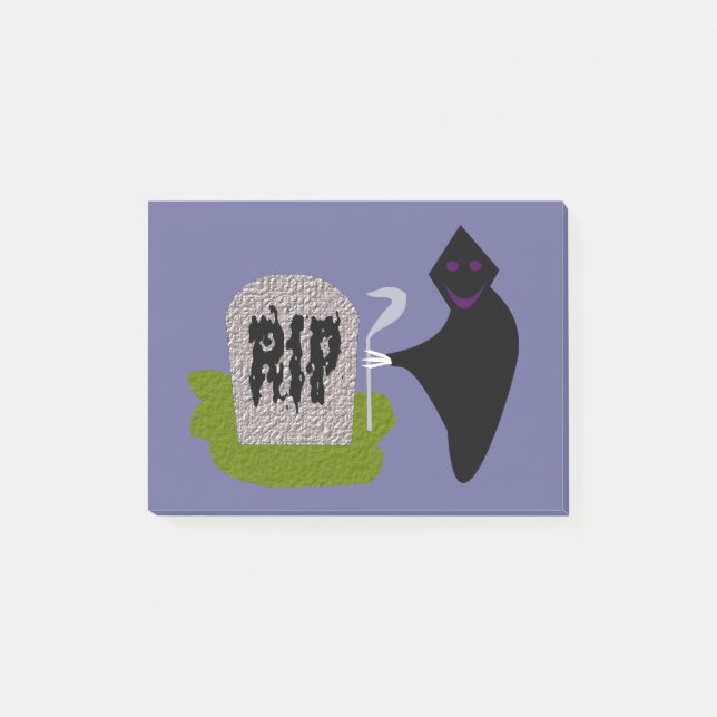 Death in the Cemetery Halloween Post it notes Pad (Front)