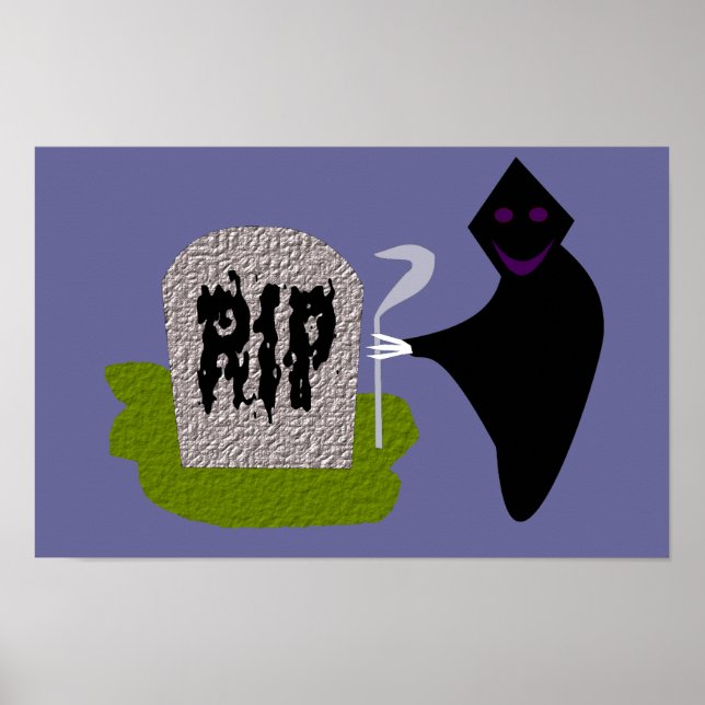 Death in the Cemetery Halloween Poster (Front)