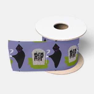 Death in the Cemetery Halloween Ribbon Satin Ribbon