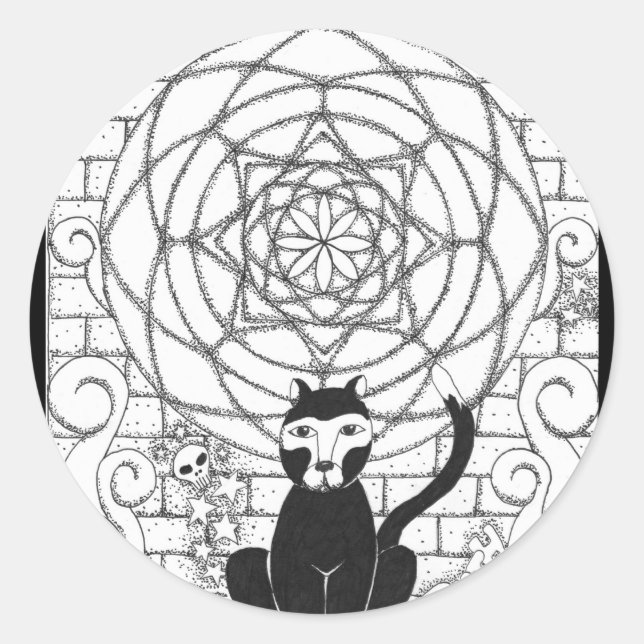 Death - Kitty of the Apocalypse Classic Round Sticker (Front)