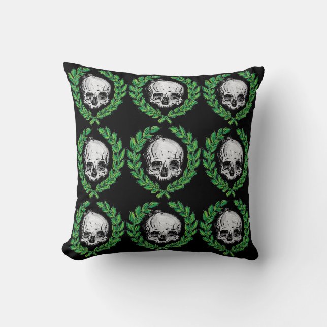 Death Laurel Throw Pillow (Front)