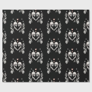 Death Lovers Gothic Skeleton Wedding Wrapping Paper