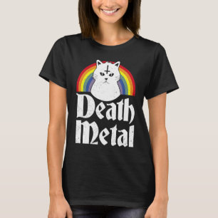 Death Metal Cat Rainbow T-Shirt