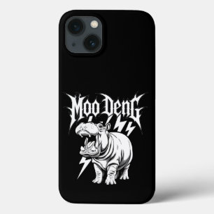 Death Metal Cute Baby Hippo Moo Deng Hippopotamus iPhone 13 Case