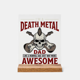 Death Metal Dad Skull Guitar Vintage Shirt Design_ Acrylic Sign