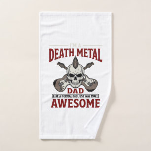 Death Metal Dad Skull Guitar Vintage Shirt Design_ Hand Towel