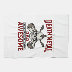 Death Metal Dad Skull Guitar Vintage Shirt Design_ Kitchen Towel