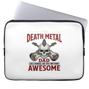 Death Metal Dad Skull Guitar Vintage Shirt Design_ Laptop Sleeve