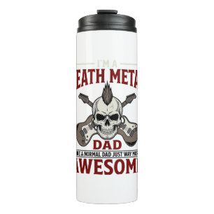 Death Metal Dad Skull Guitar Vintage Shirt Design_ Thermal Tumbler
