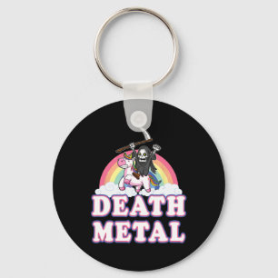 Death Metal Funny Rainbow Grim Reaper Unicorn Shir Keychain