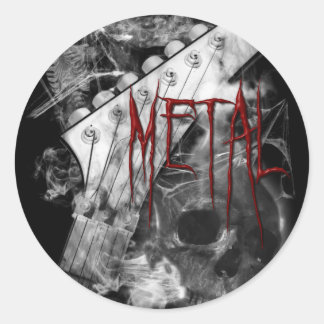 Death Metal Guitar Classic Round Sticker