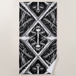 Death Metal Headbanger - Heavy Metal Metalheads Beach Towel