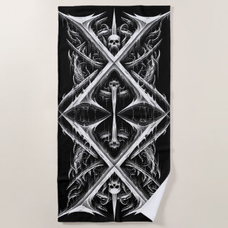 Death Metal Headbanger - Heavy Metal Metalheads Beach Towel
