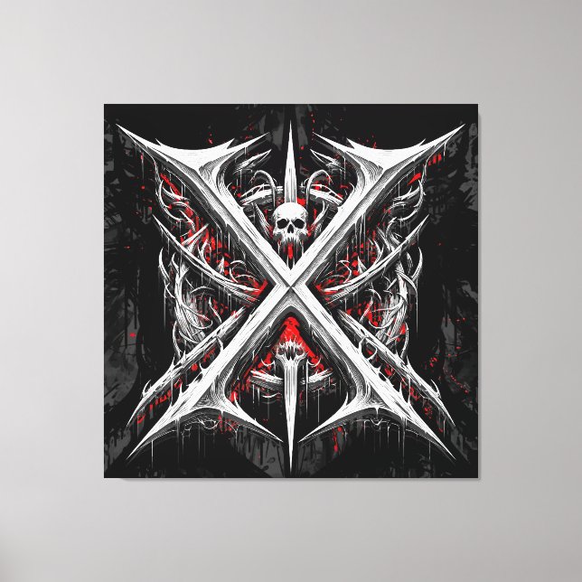 Death Metal Headbanger - Heavy Metal Metalheads Canvas Print (Front)