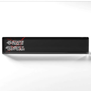 Death metal label nameplate