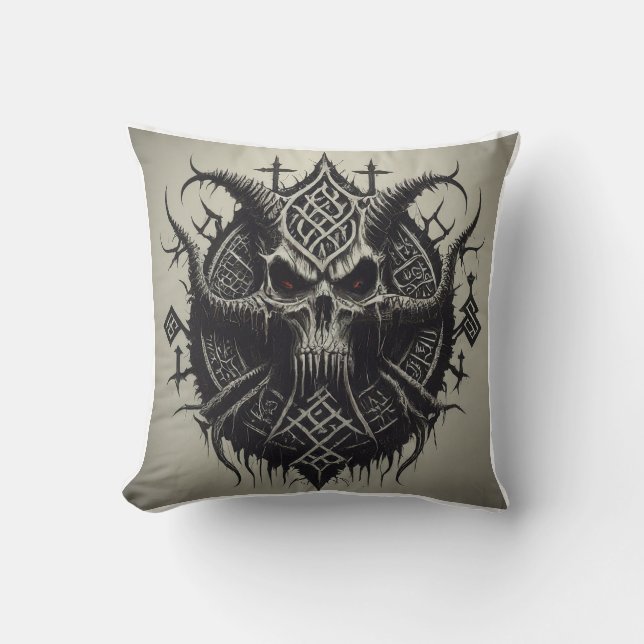 Death Metal Logo Tees Throw Pillow (Front)