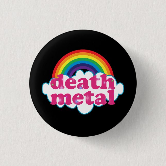 Death Metal rainbow design 1 Inch Round Button (Front)