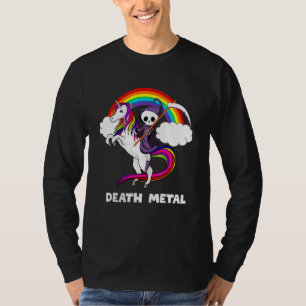 Death Metal Rock Love Rainbow Grim Reaper Riding U T-Shirt