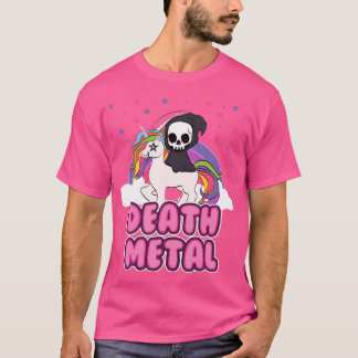 Death Metal - Unicorn Grim Reaper Rainbow Heavy Me T-Shirt