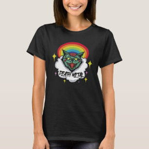 Death Metal Zombie Cat - Rainbow Kitten T-Shirt
