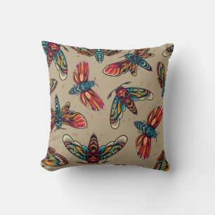 Death Moths Throw Pillow
