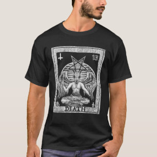 Death Occult Satan Goat Head Tarot Card Unholy Hor T-Shirt
