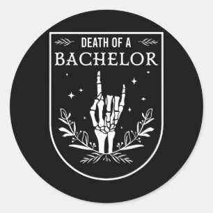 Death Of Bachelor Groom Groomsman Gothic Halloween Classic Round Sticker