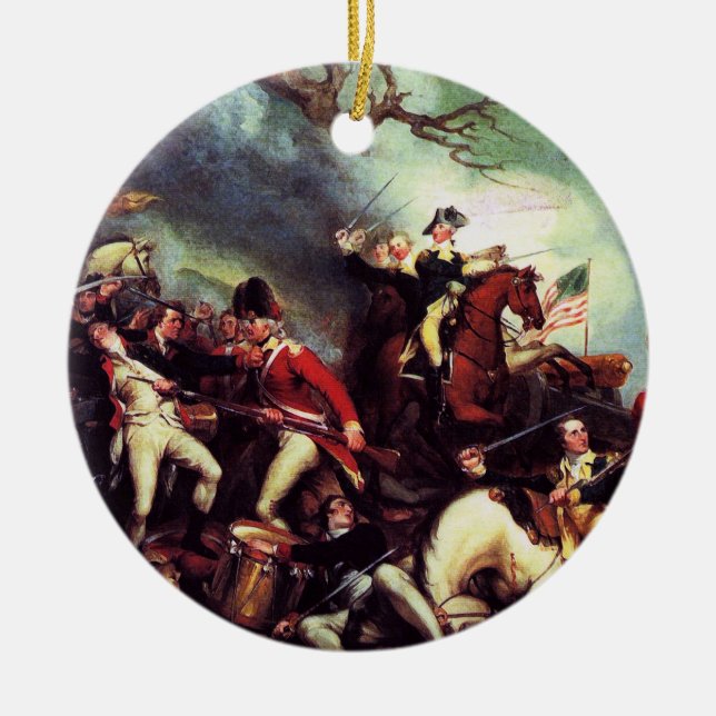 Death Of General Mercer at the Battle of Princeton Ceramic Ornament (Front)