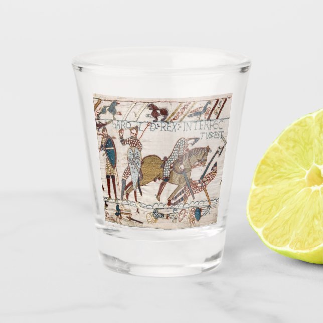 Death of King Harold (Bayeux Tapestry) Shot Glass (Front)