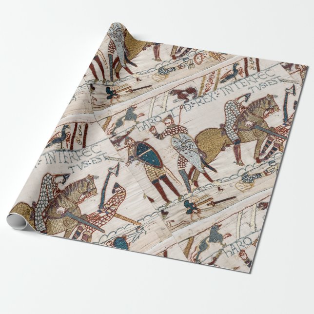 Death of King Harold (Bayeux Tapestry) Wrapping Paper (Unrolled)