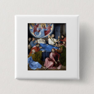 Death of the Virgin - Hugo van der Goes - c1475.jp 2 Inch Square Button