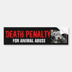 DEATH PENALTY FOR ANIMAL ABUSE bumper sticker