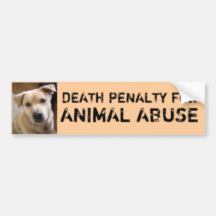 DEATH PENALTY FOR ANIMAL ABUSE BUMPER STICKER