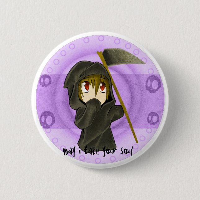 death purple 2 inch round button (Front)