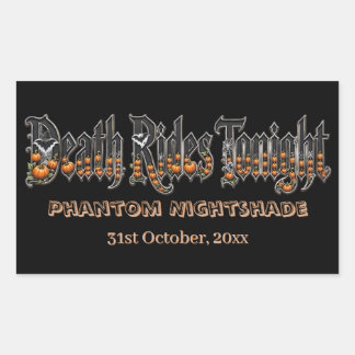 Death Rides Tonight Orange Pumpkins Bat Spooky Art Sticker