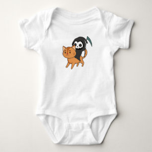 Death Riding Cat Funny - Funny Cats Baby Bodysuit