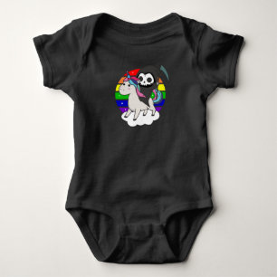 Death Riding Unicorn Funny Unicorns Rainbow Baby Bodysuit