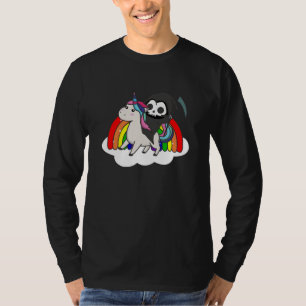 Death Riding Unicorn Funny Unicorns Rainbow T-Shirt
