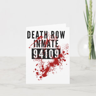 Death Row Inmate 94109 Bloody Costume For Hallowee Card
