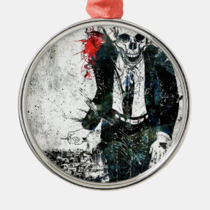 Death skeleton suite metal ornament