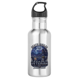 Death Smiles Veteran Halloween Ghost Graveyard Hau 532 Ml Water Bottle