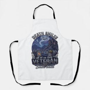 Death Smiles Veteran Halloween Ghost Graveyard Hau Apron
