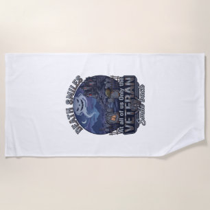 Death Smiles Veteran Halloween Ghost Graveyard Hau Beach Towel