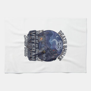 Death Smiles Veteran Halloween Ghost Graveyard Hau Kitchen Towel