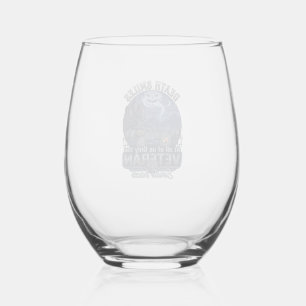 Death Smiles Veteran Halloween Ghost Graveyard Hau Stemless Wine Glass