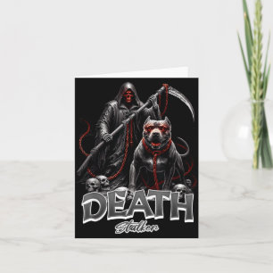 Death Stalker Grim Reaper Dog Halloween Card