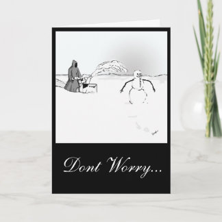 Death Stalks the Snowman Holiday Card
