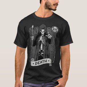 Death Tarot Card Occult Dark Grim Reaper Astrology T-Shirt