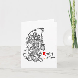 Death Tattoo Grim Reaper Skeleton Card
